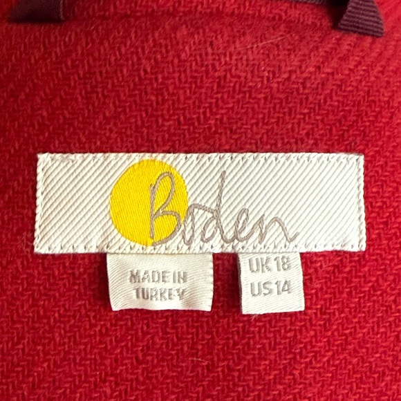 BODEN RED WOOL BLEND COAT | sz US 14 | LIKE NEW - Picture 14 of 16